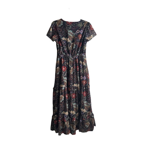 PinkBlush Floral Boho Deep V-Neck Maxi Dress Size Medium 6/8 - Picture 6 of 6